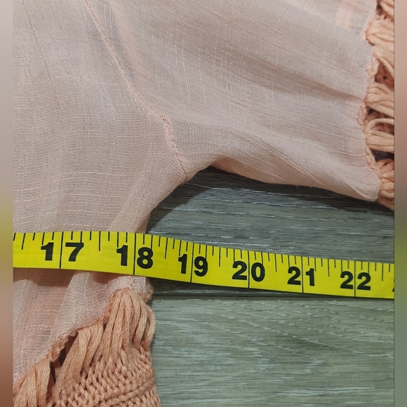 Boston Proper Coral Crochet Accent Tunic Size Xlarge - Picture 3 of 8